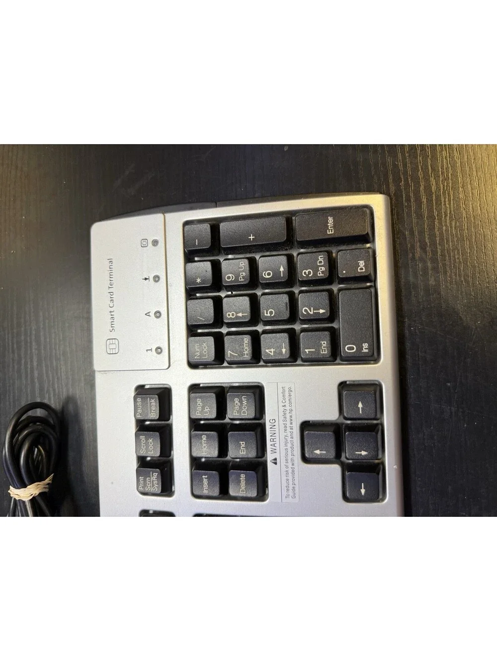 HP KUS0133 USB Wired Keyboard Smart Card CAC Reader 434822-002 Silver
